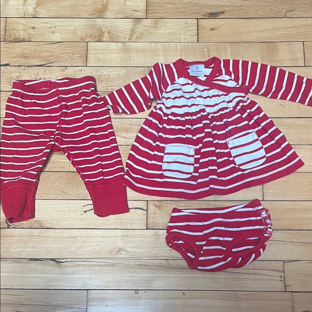 Hanna Andersson Red and White Striped Baby Dress